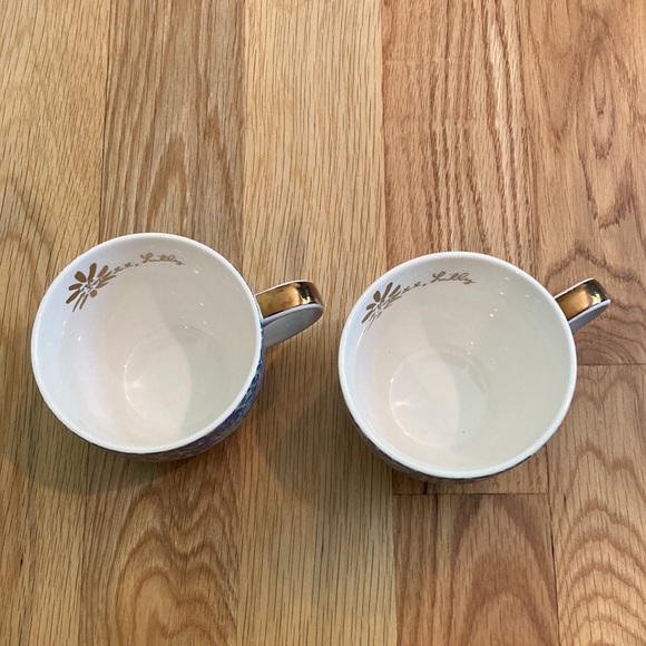 Set of 2 Vintage Lilly Pulitzer Cups with Gold Handles - EUC - 12 oz each - Picture 4 of 14